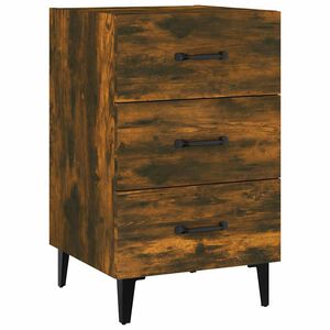 vidaXL Table de chevet ch&ecirc;ne fum&eacute; 40x40x66 cm bois d'ing&eacute;nierie