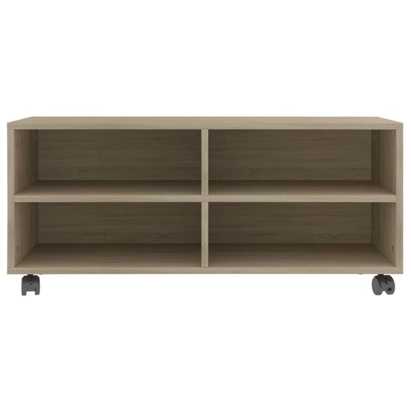 vidaXL Meuble TV avec roulettes Ch&ecirc;ne sonoma Bois d'ing&eacute;nierie