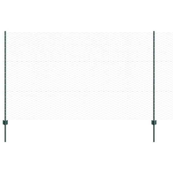 vidaXL Cl&ocirc;ture avec poteau Vert 1,4 x 10 m Acier et PVC