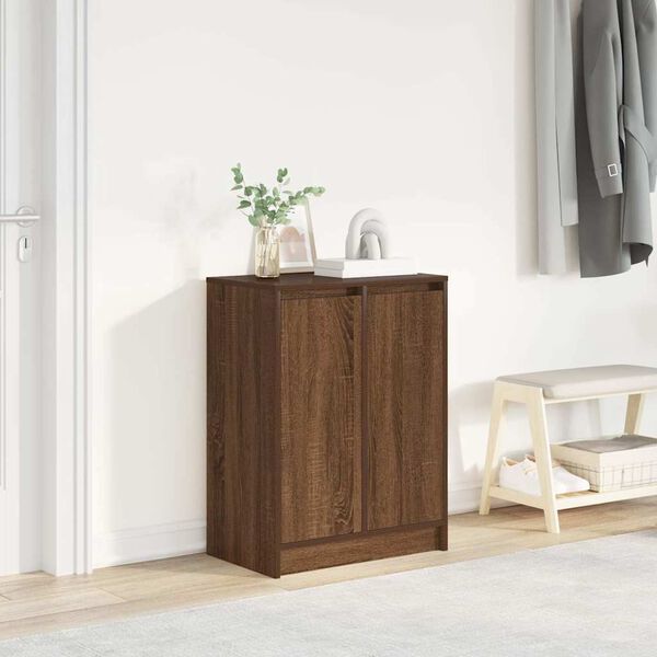 vidaXL Armoire à chaussures chêne marron 57x34x76 cm bois d'ingénierie