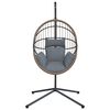 vidaXL Chaise suspendue forme d'œuf et support gris clair rotin acier