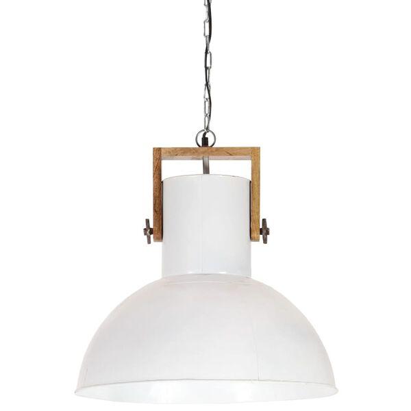 vidaXL Lampe suspendue industrielle 25 W Blanc Rond Manguier 52 cm E27