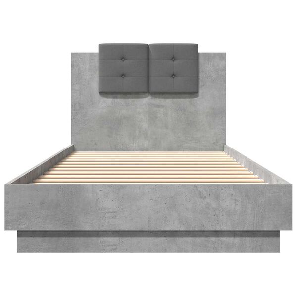vidaXL Cadre de lit sans matelas gris b&eacute;ton 90x200 cm