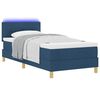 vidaXL Lit &agrave; ressort LED avec matelas avec LED Bleu 90 x 200 cm tissu