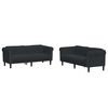vidaXL Ensemble de canap&eacute;s 2 pcs noir velours