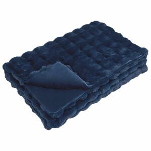 vidaXL Couverture antid&eacute;rapante en fausse de lapin Olite Bleu Marine