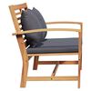 vidaXL banc avec coussin 2 pcs Brun et gris fonc&eacute; Bois de teck massif