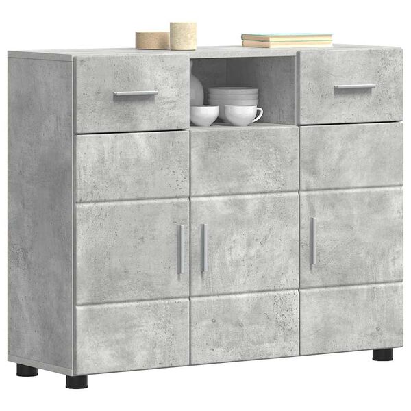 vidaXL Cabinet en Bois avec tiroir Gris b&eacute;ton 88,5 x 30,5 x 73 cm