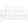 vidaXL Cadre de lit m&eacute;tal sans matelas et pied de lit blanc 120x190 cm