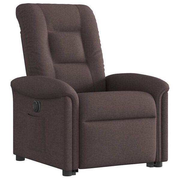 vidaXL Fauteuil inclinable électrique marron foncé tissu