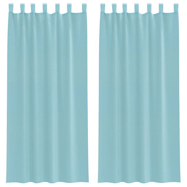 vidaXL Rideaux en voile avec passe-tringles 2 pcs turquoise