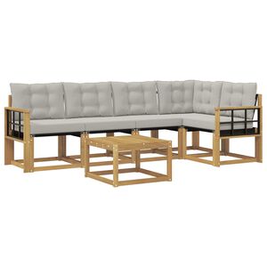 vidaXL Ensemble de canap&eacute;s d'ext&eacute;rieur 6 pc Blanc et gris clair