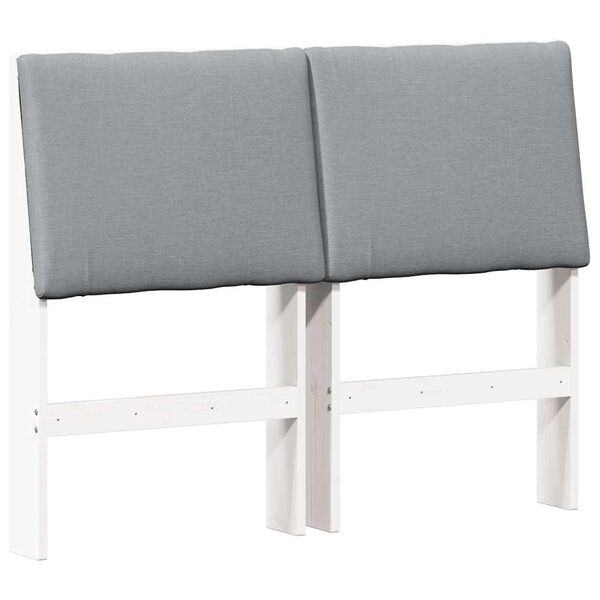vidaXL T&ecirc;te de lit capitonn&eacute;e Gris clair 120 cm Pin massif