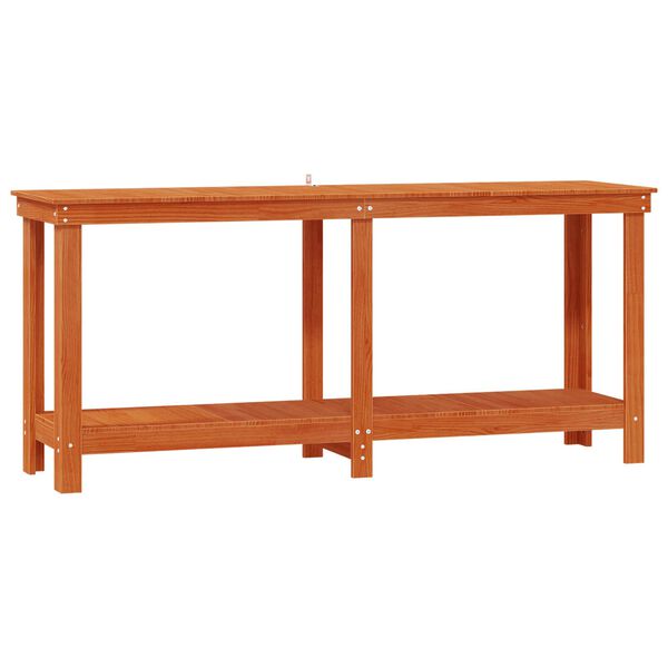 vidaXL &Eacute;tabli avec &eacute;tag&egrave;re Brun Cir&eacute; 180 x 50 x 80 cm Pin massif