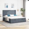 VidaXL Cadre de lit ottoman avec matelas gris foncé 180x200cm velours