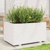 vidaXL Jardini&egrave;re blanc 90x60x49,5 cm bois de pin massif