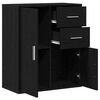 vidaXL Buffet avec tiroir Ch&ecirc;ne noir 60 x 31 x 70 cm Bois d'ing&eacute;nierie