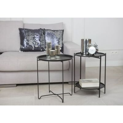 H&S Collection Table d'appoint Métal 50,5 cm Noir