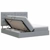 vidaXL Lit de Rangement avec t&ecirc;te de lit Gris clair 200 x 200 cm Tissu