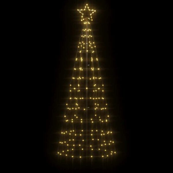 vidaXL Sapin de No&euml;l &agrave; LED avec piquets 220 LED blanc chaud 180 cm