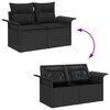 vidaXL Ensemble de canap&eacute; de jardin 7 pcs Noir polyrotin