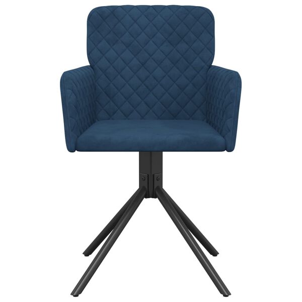 vidaXL Chaises pivotantes &agrave; manger lot de 2 Bleu Velours