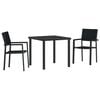 vidaXL Ensemble de salle &agrave; manger pour jardin 3 pc Noir