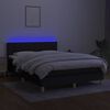 vidaXL Sommier &agrave; lattes de lit avec matelas LED Noir 140x200 cm Tissu