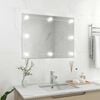 vidaXL Miroir mural sans cadre avec lampes LED Rectangulaire Verre