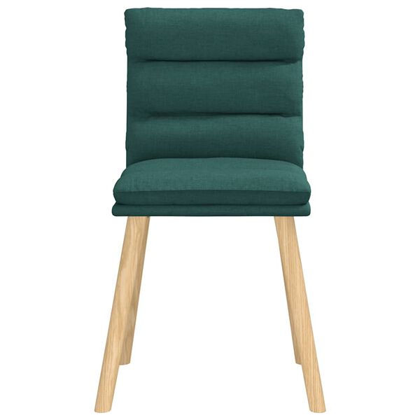 vidaXL Chaises &agrave; manger lot de 4 vert fonc&eacute; tissu