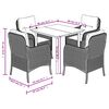 vidaXL Ensemble &agrave; manger de jardin coussins 5pcs Noir R&eacute;sine tress&eacute;e