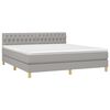 vidaXL Sommier &agrave; lattes de lit et matelas et LED Gris clair 180x200 cm