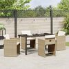 vidaXL Ensemble de salle &agrave; manger pour jardin 5 pcs Beige polyrotin