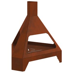 vidaXL Brasero Rouill&eacute; 50 x 43 x 52 cm Acier patin&eacute;