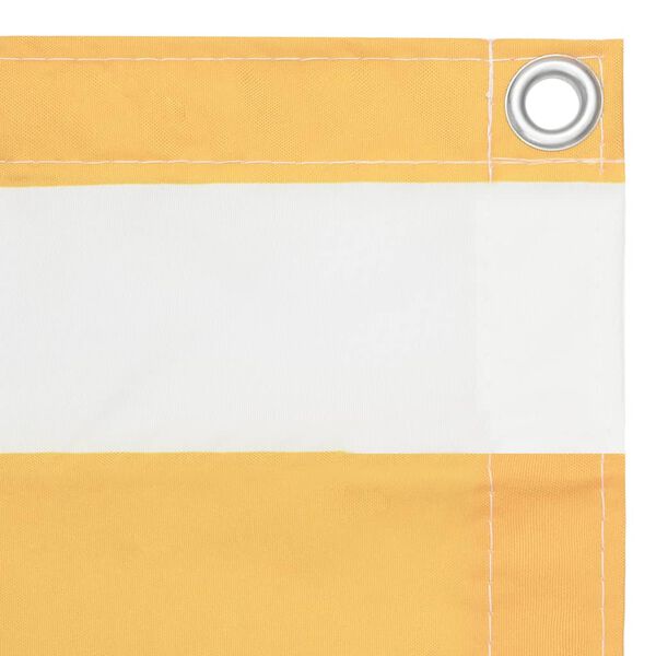 vidaXL &Eacute;cran de balcon Blanc et jaune 90x500 cm Tissu Oxford