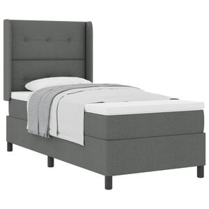 vidaXL Lit &agrave; ressorts avec coussin Gris fonc&eacute; 200 x 80 cm tissu