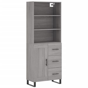 vidaXL Buffet haut Sonoma gris 69,5x34x180 cm Bois d'ing&eacute;nierie