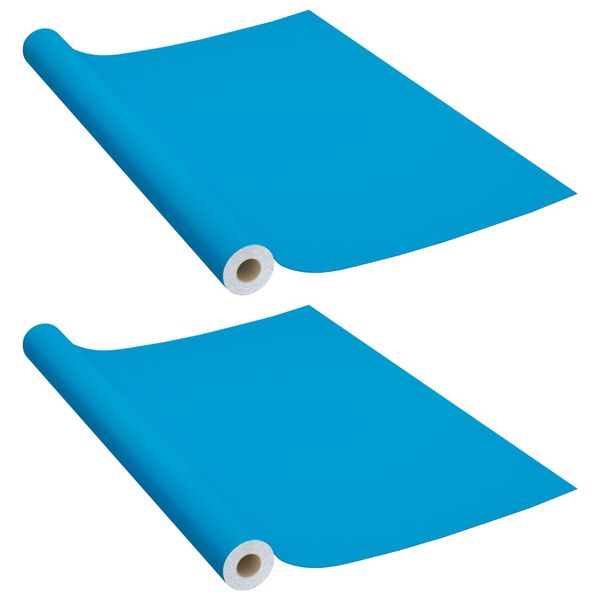 vidaXL Films autoadhésifs pour meubles 2 pcs Azuré 500x90 cm PVC