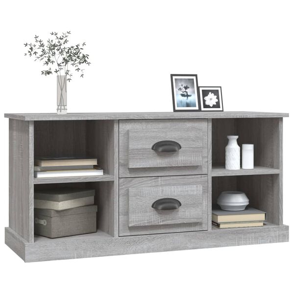 vidaXL Meuble TV sonoma gris 99,5x35,5x48 cm bois d'ing&eacute;nierie