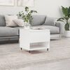 vidaXL Table basse blanc brillant 50x46x50 cm bois d&rsquo;ing&eacute;nierie