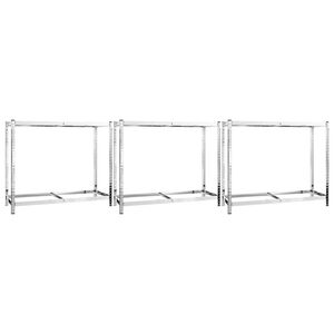 vidaXL Porte-pneus &agrave; 2 niveaux 3 pcs Argent&eacute; 110x40x110 cm Acier