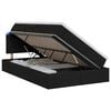 vidaXL Lit de rangement LED avec matelas Noir 120 x 200 cm Tissu