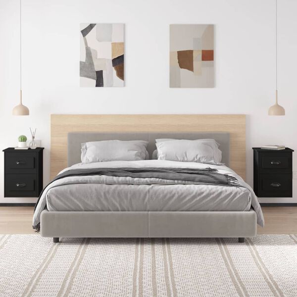 vidaXL Tables de chevet murales 2 pcs noir 41,5x36x53 cm