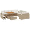 vidaXL Ensemble de canap&eacute; de jardin 13 pcs Beige Poly rotin