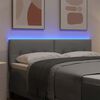vidaXL T&ecirc;te de lit LED avec t&ecirc;te de lit Gris clair 144 cm Polyester