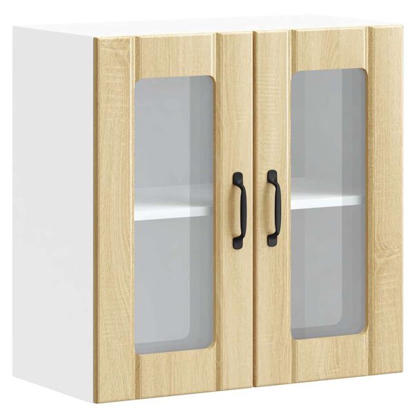 vidaXL Armoire murale de cuisine avec porte vitr&eacute;e "Lucca" en ch&ecirc;ne Sonoma