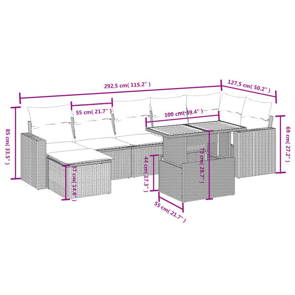 vidaXL Salon de jardin 8 pcs avec coussins noir r&eacute;sine tress&eacute;e
