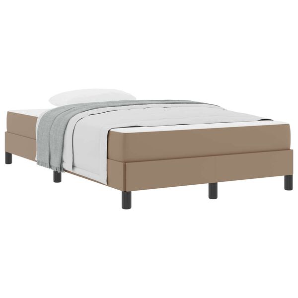 vidaXL Cadre de lit avec matelas Cappuccino 120 x 190 cm tissu
