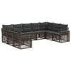 vidaXL Ensemble de canap&eacute; de jardin 9 pc Gris et Gris fonc&eacute; polyrotin