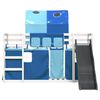 vidaXL Lit superposé sans matelas avec toboggan et rideaux 80x200 cm